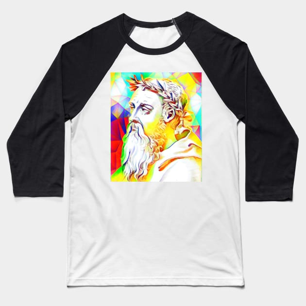 Heraclitus Colourful Portrait | Heraclitus Artwork 10 Baseball T-Shirt by JustLit